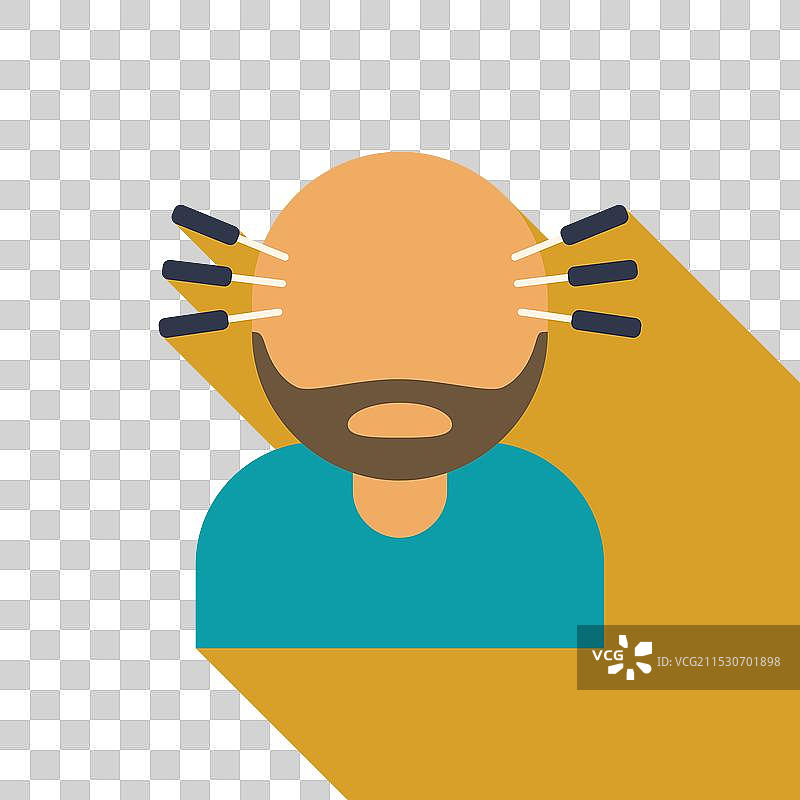 男子正在接受针灸治疗图片素材