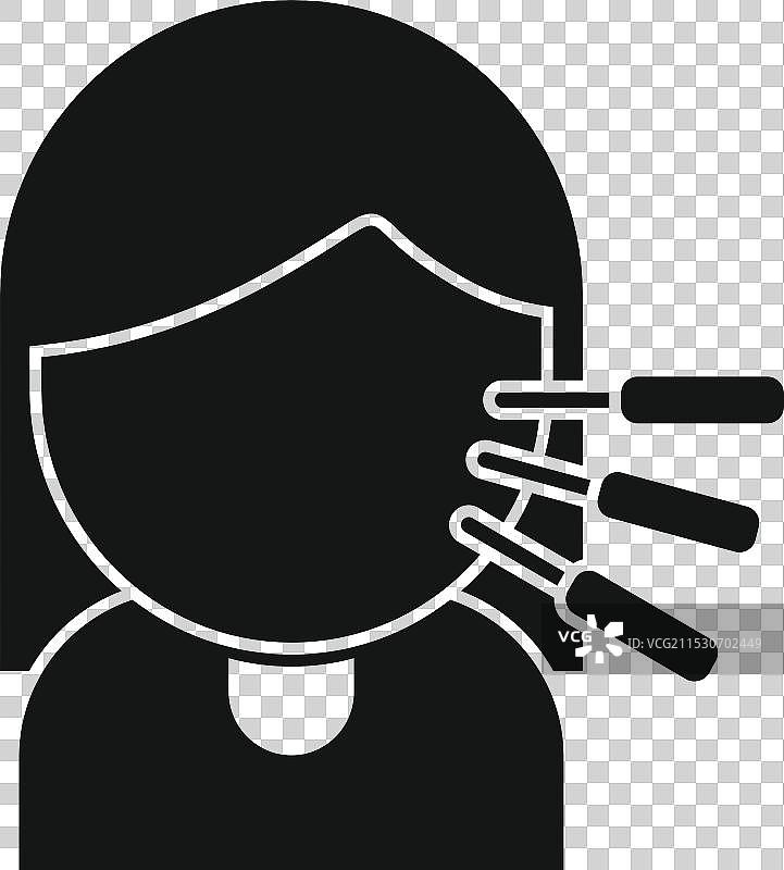 面部针灸治疗的女性图标图片素材