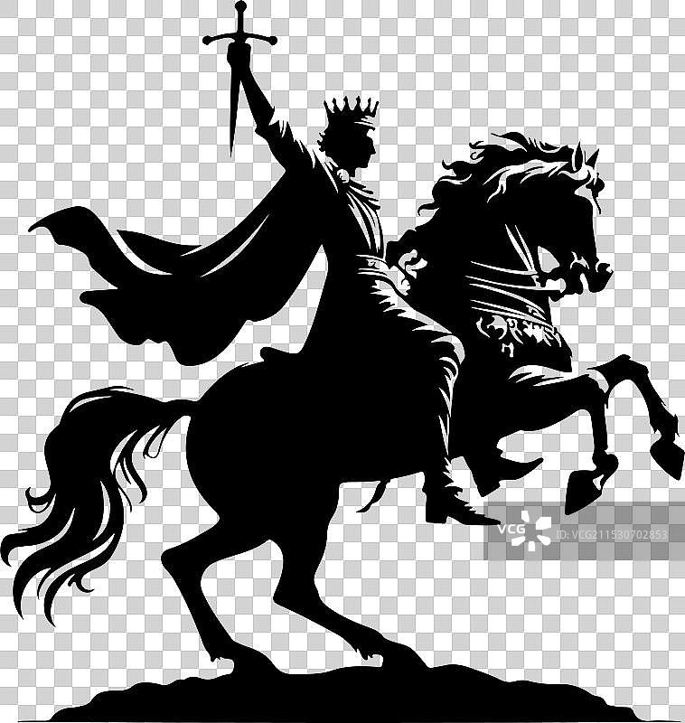 骑士和马的全套华丽盔甲图片素材