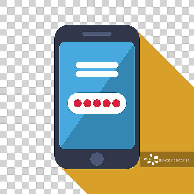 智能手机显示密码保护屏幕开启状态图片素材