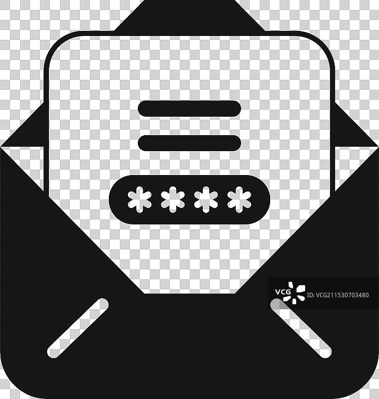 打开包含密码保护的邮件信封图片素材