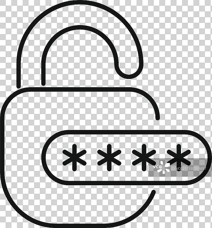 打开的挂锁显示带星号的密码图片素材