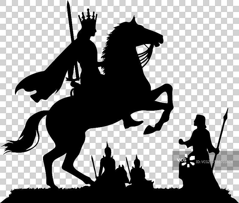 完整的华丽盔甲，适用于骑士和马匹图片素材