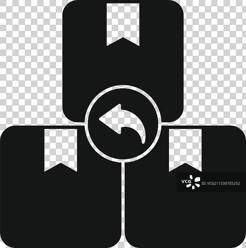 显示退回三个包裹的图标图片素材