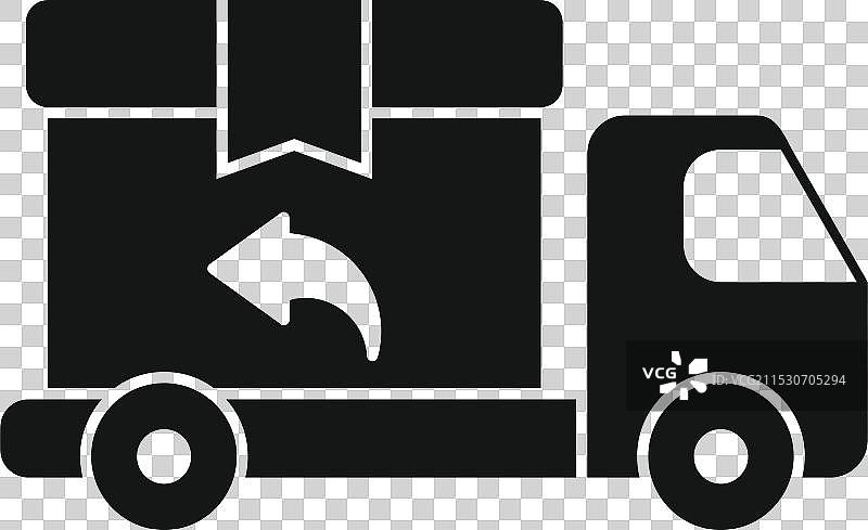 运送缺货订单的卡车图标轮廓图片素材