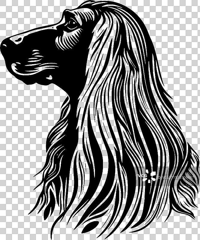 阿富汗猎犬 - 极简风格的平面标志图片素材