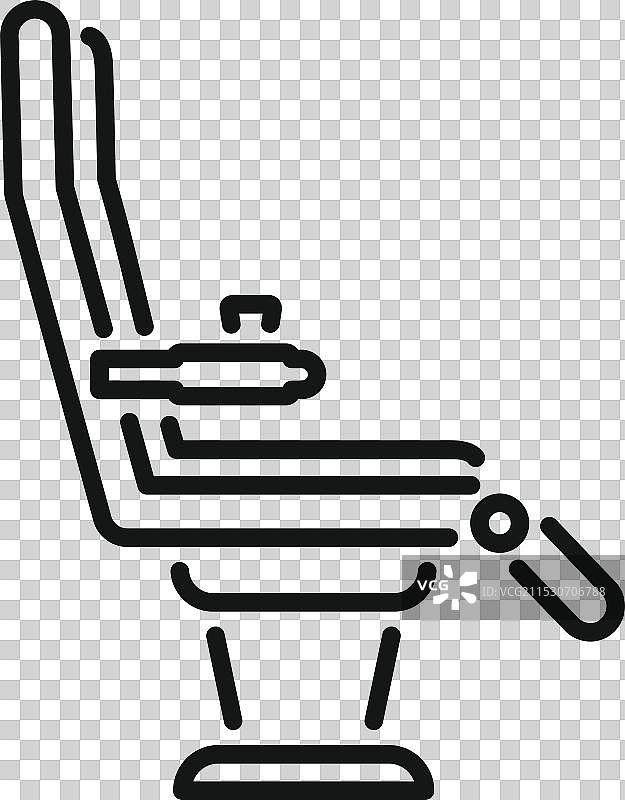 飞机座位图标显示舒适的飞行体验图片素材