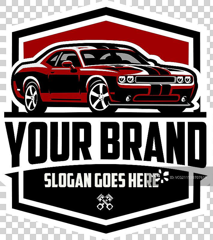 肌肉车车库徽章标志图片素材