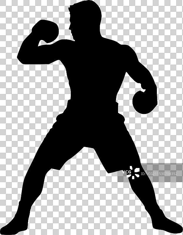 拳击 - 黑白孤立图标图片素材
