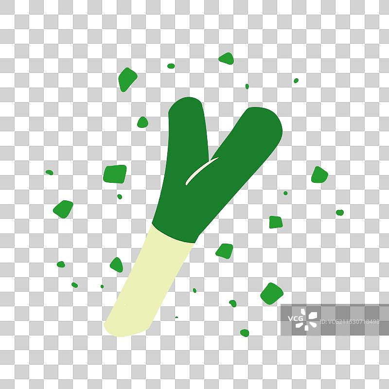 扁平大葱简约图标插画图片素材