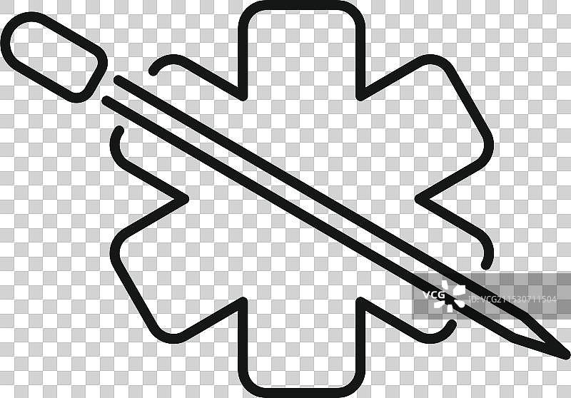 医疗注射器被生命之星划掉图片素材