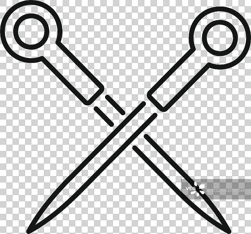 交叉缝针形成的十字形图标图片素材