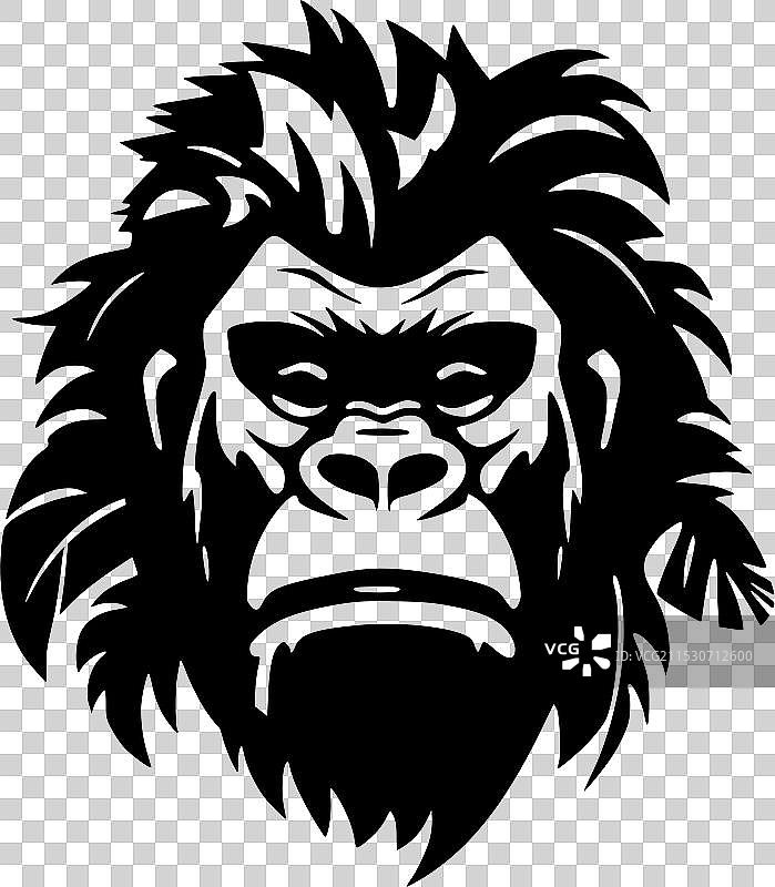 大猩猩 - 极简和简单的轮廓图片素材