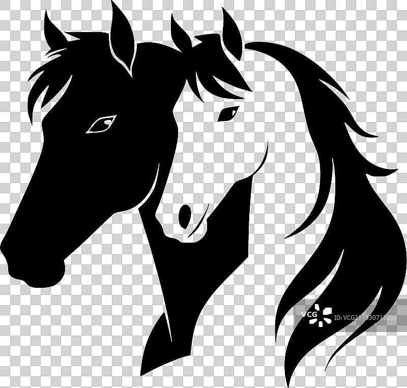 马 - 高质量标志 - 适合T恤使用图片素材