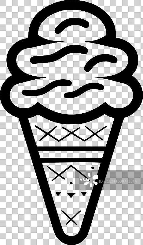 冰淇淋 - 极简风格的平面logo图片素材