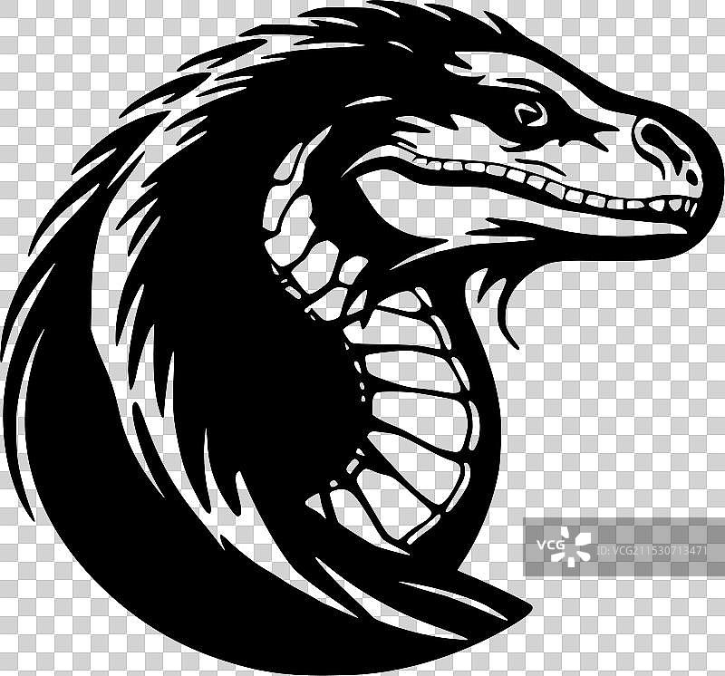 科莫多龙 - 极简风格平面标志图片素材