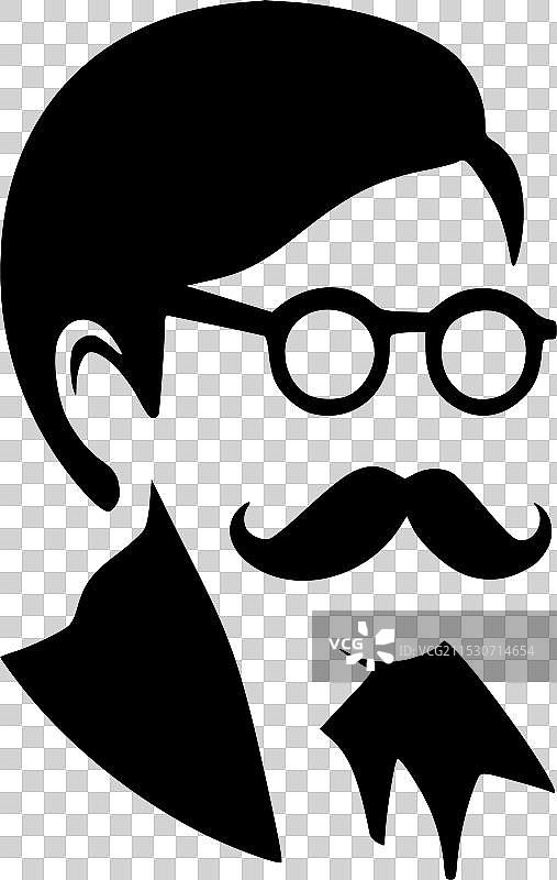 黑白胡子图片素材