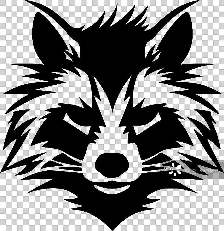 浣熊 - 极简和简单的轮廓图片素材