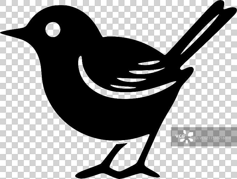 罗宾鸟 - 极简风格平面标志图片素材