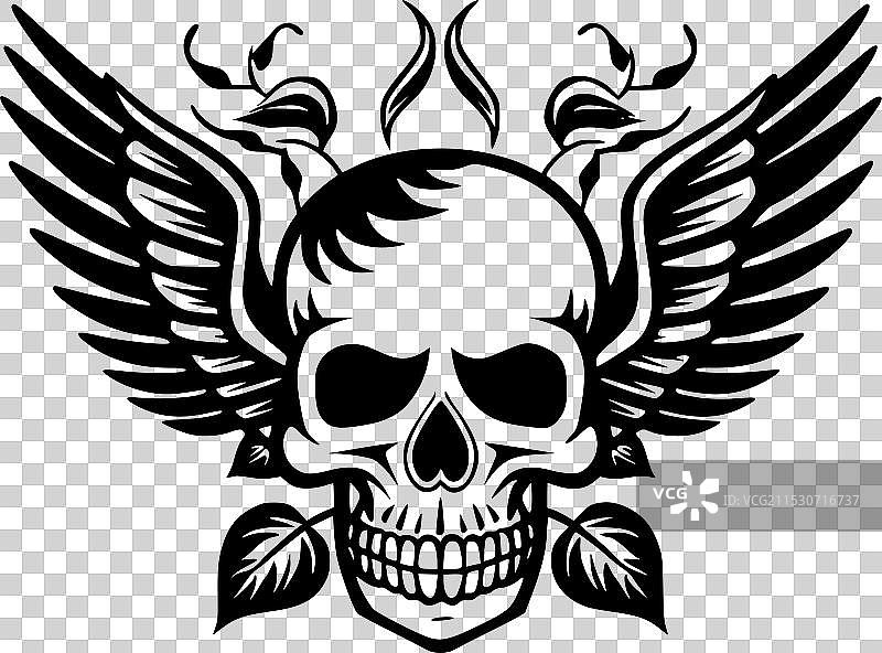 骷髅 - 黑白色图片素材