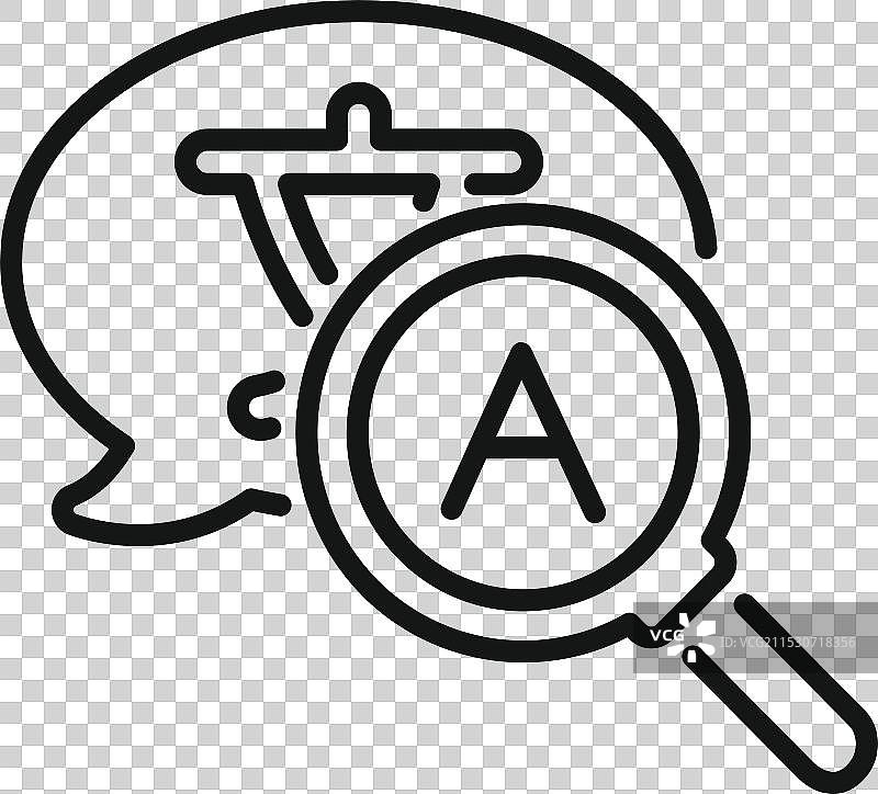 放大镜检查语言翻译图片素材