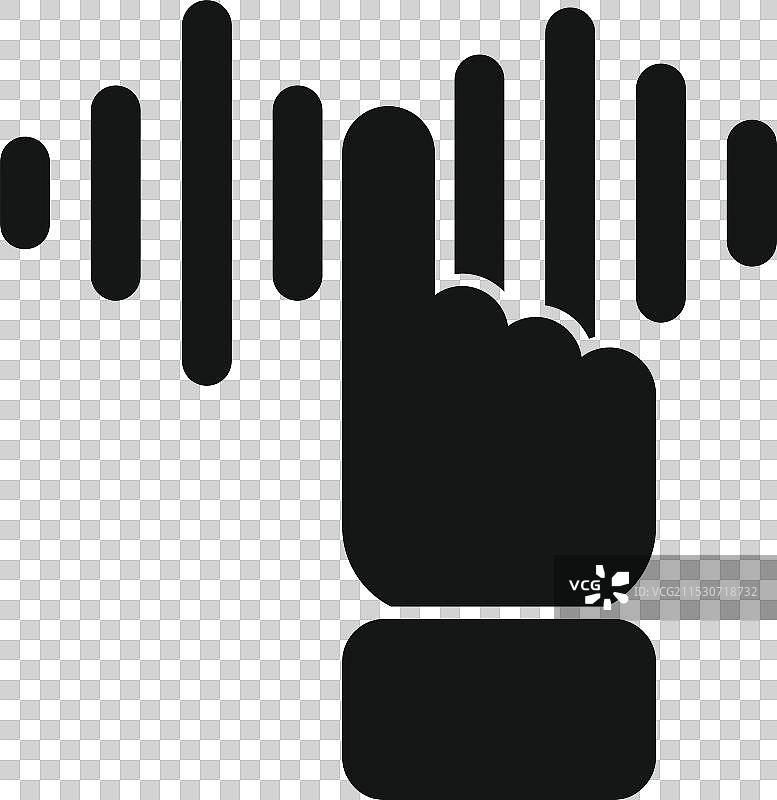 手触摸声波频率图标符号风格图片素材