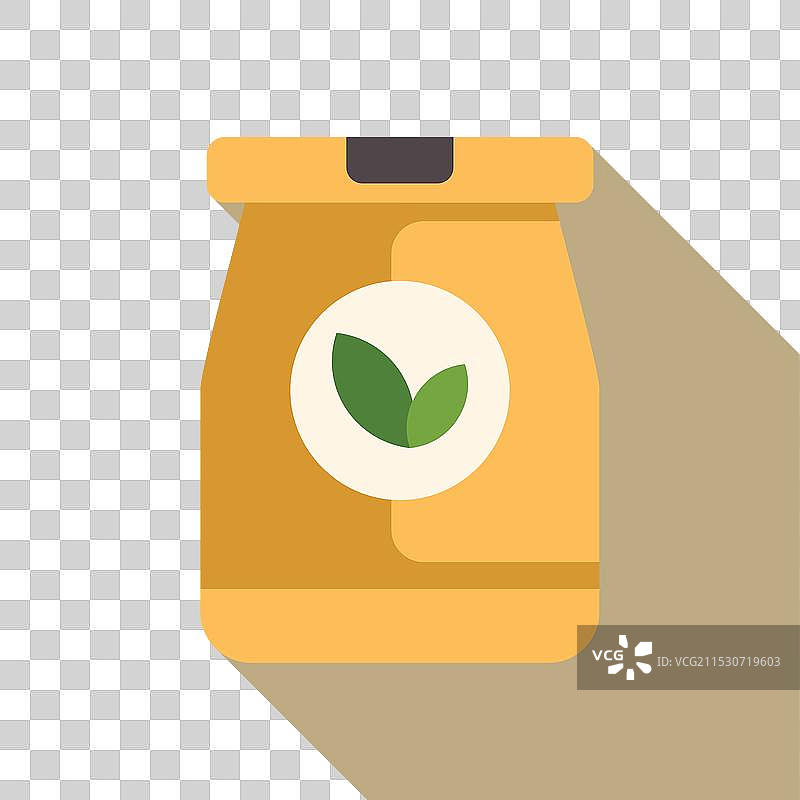 环保纸袋包装与绿色叶子图片素材