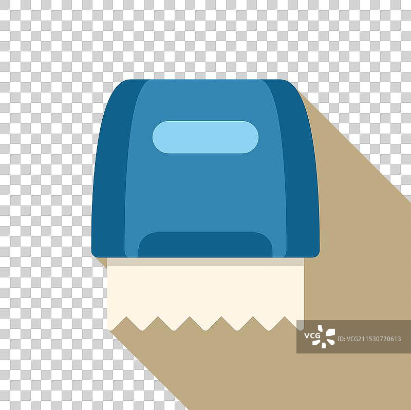 蓝色壁挂式纸巾分配器正在分发纸巾图片素材