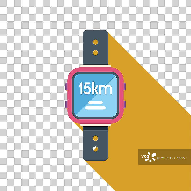 智能手表显示15公里的距离图片素材