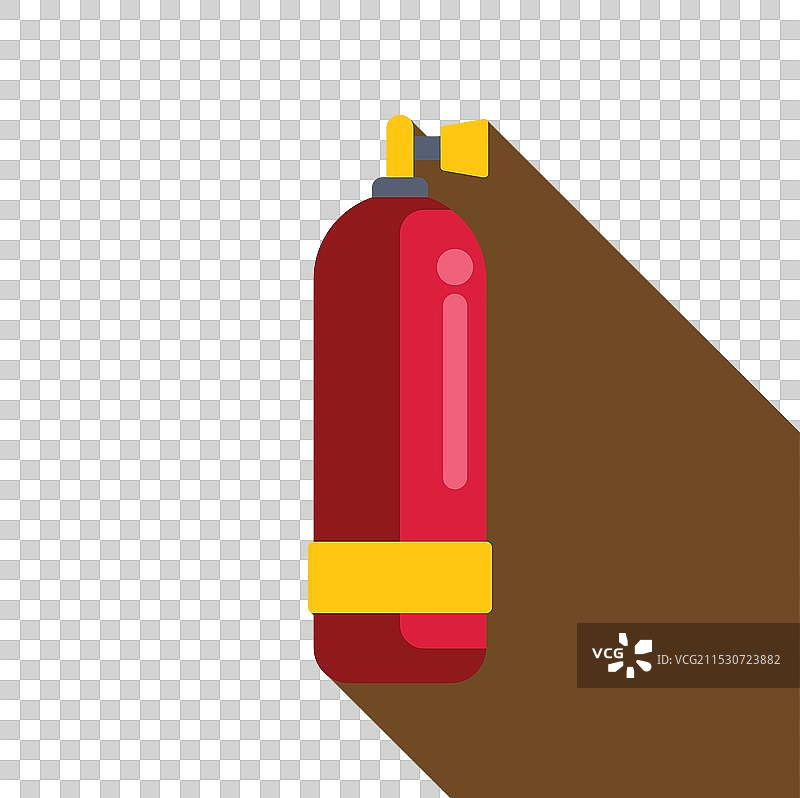 红色氧气瓶用于潜水，投射出长长的阴影图片素材