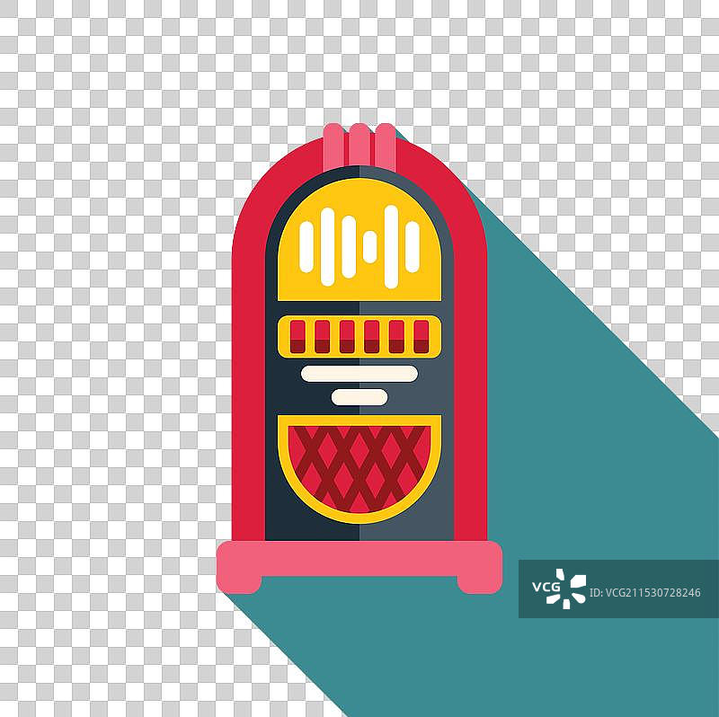 经典点唱机在蓝色背景上播放音乐图片素材