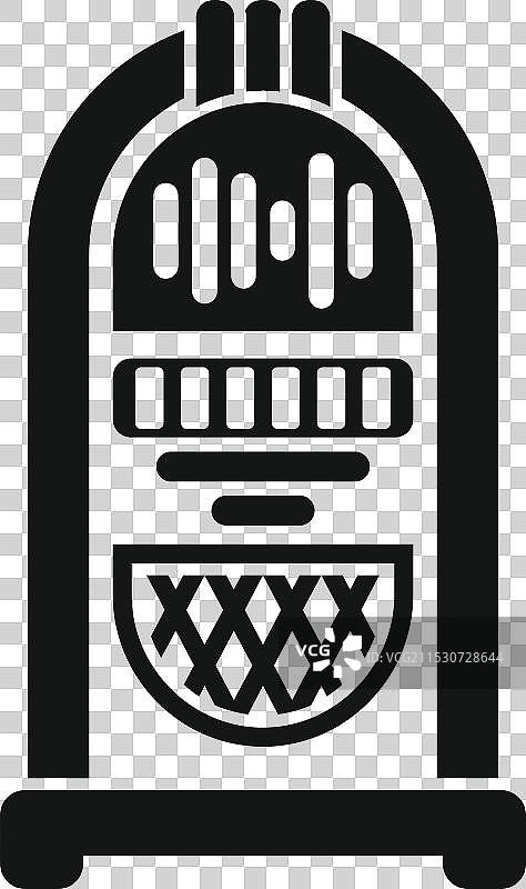 复古点唱机播放音乐的图标轮廓图片素材