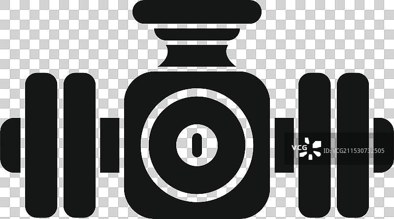 健身器材图标，展示哑铃和水瓶图片素材