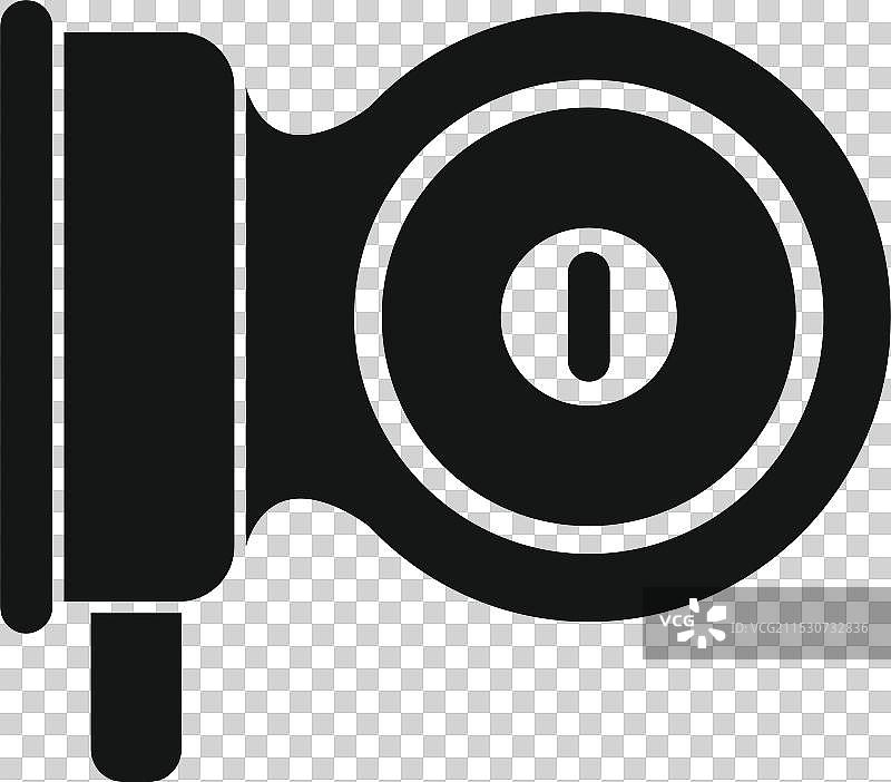 黑色圆形门把手图标，显示锁上的门图片素材