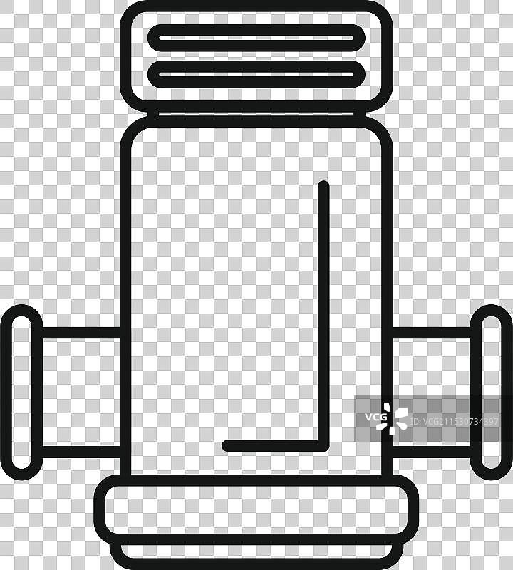 带法兰连接管道的水管图标图片素材