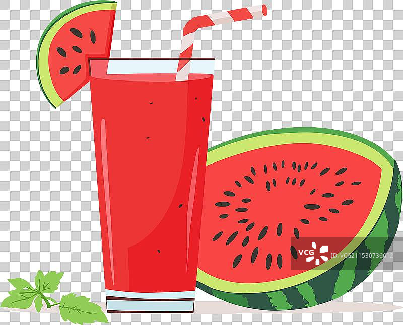 一杯带吸管的西瓜汁图片素材