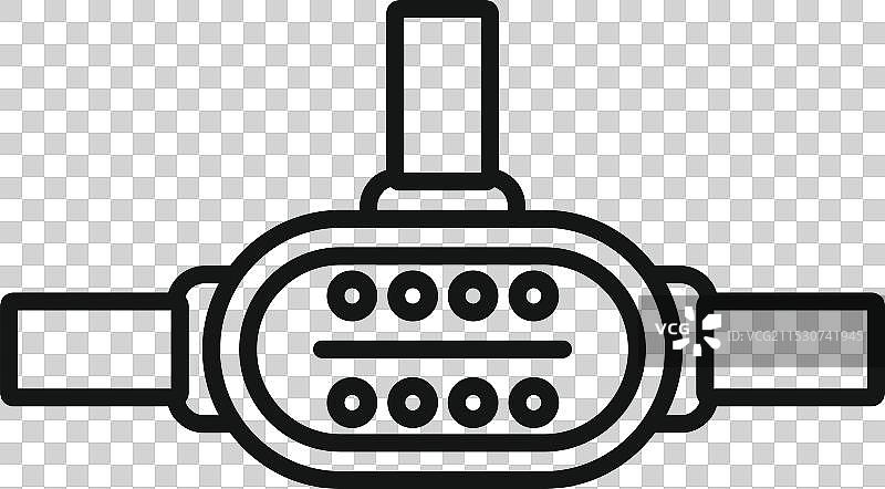 电熔断器连接两根可见的电缆图片素材