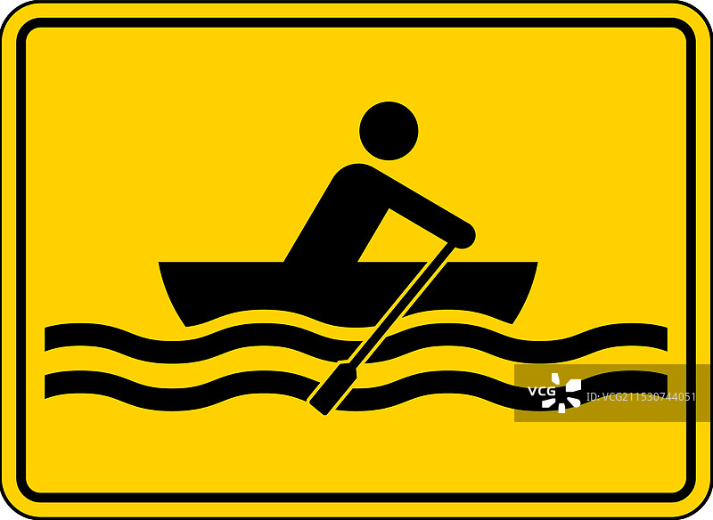 水上安全标志警告 - 划船区域图片素材