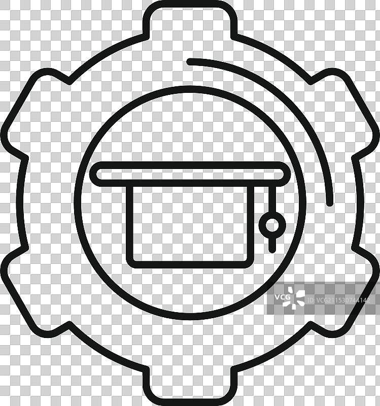 齿轮内的毕业帽图标图片素材