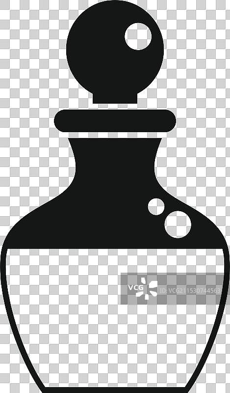 大化学烧瓶，配有圆形塞子，用于盛装液体图片素材