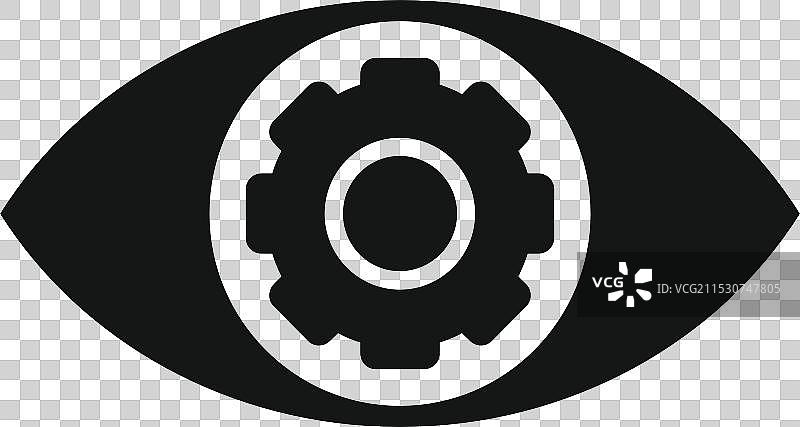 带齿轮的人眼展示视觉概念图片素材