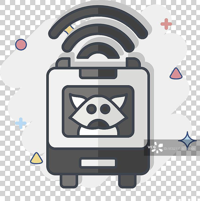 与智能家居符号相关的宠物包图标漫画图片素材