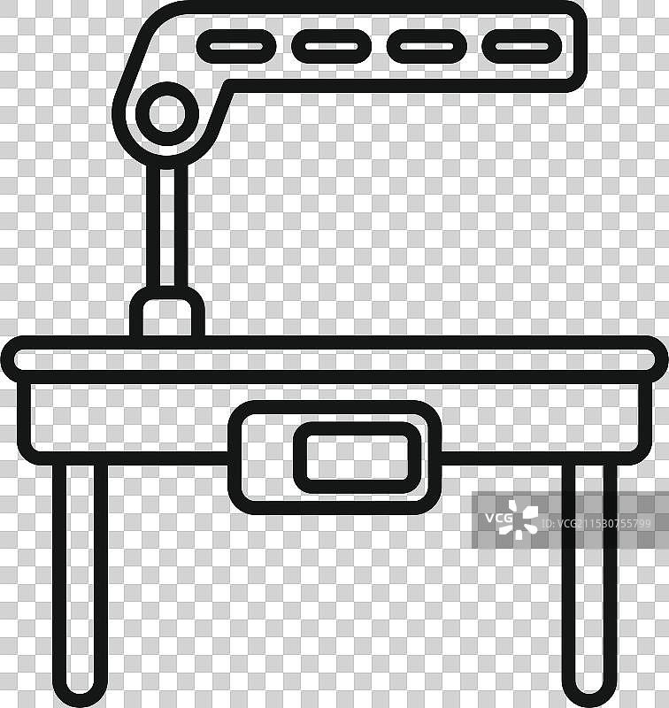 手术台与灯光医疗设备图标图片素材
