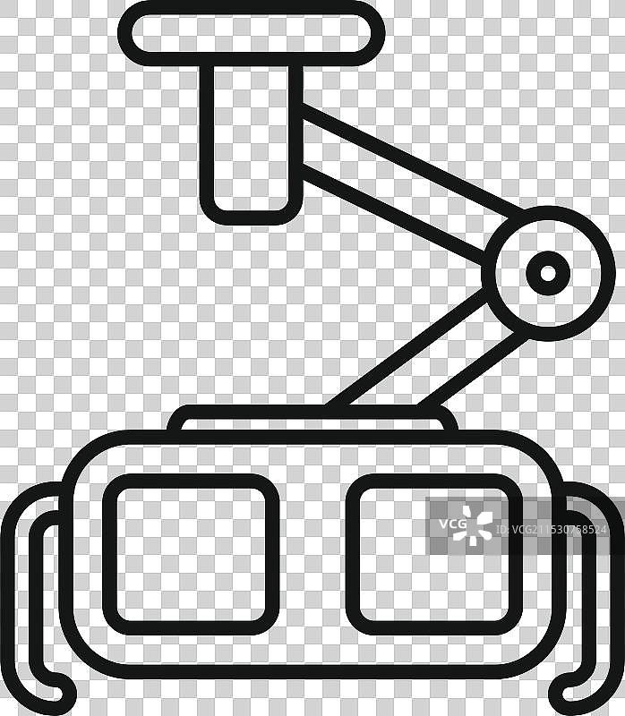 缆车舱悬挂在索道电缆上的图标图片素材