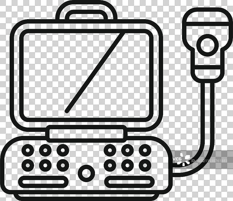 医疗超声波机显示空白屏幕图片素材
