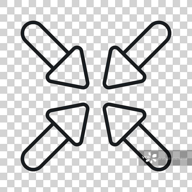 中心点箭头设计，易于使用的图标图片素材