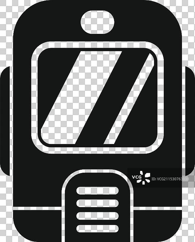 未来主义单轨列车正面视图，展示车门。图片素材