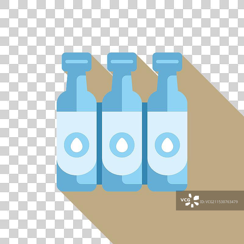 三瓶水与水滴标志图片素材