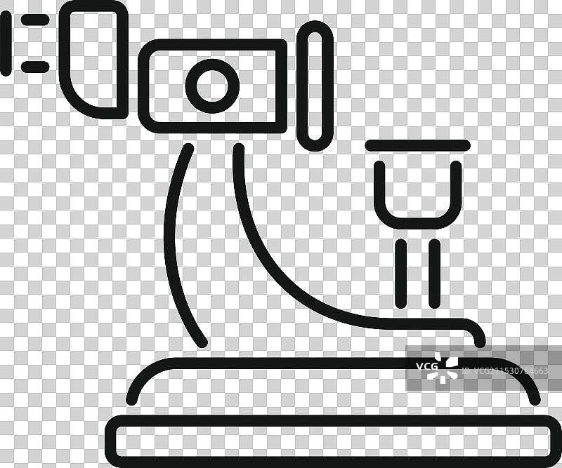 显微镜放置在实验室桌子上图片素材