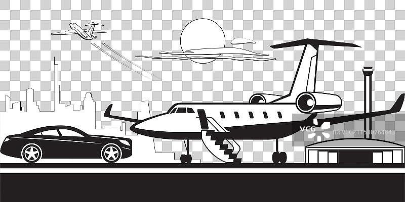 机场的私人飞机航站楼图片素材